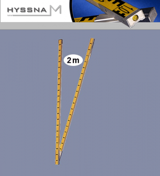 Geostang 2m, 2-delt, med vaterpass & fjærbøying