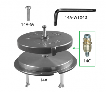 Centreringsbult för 14A och 14B mässing